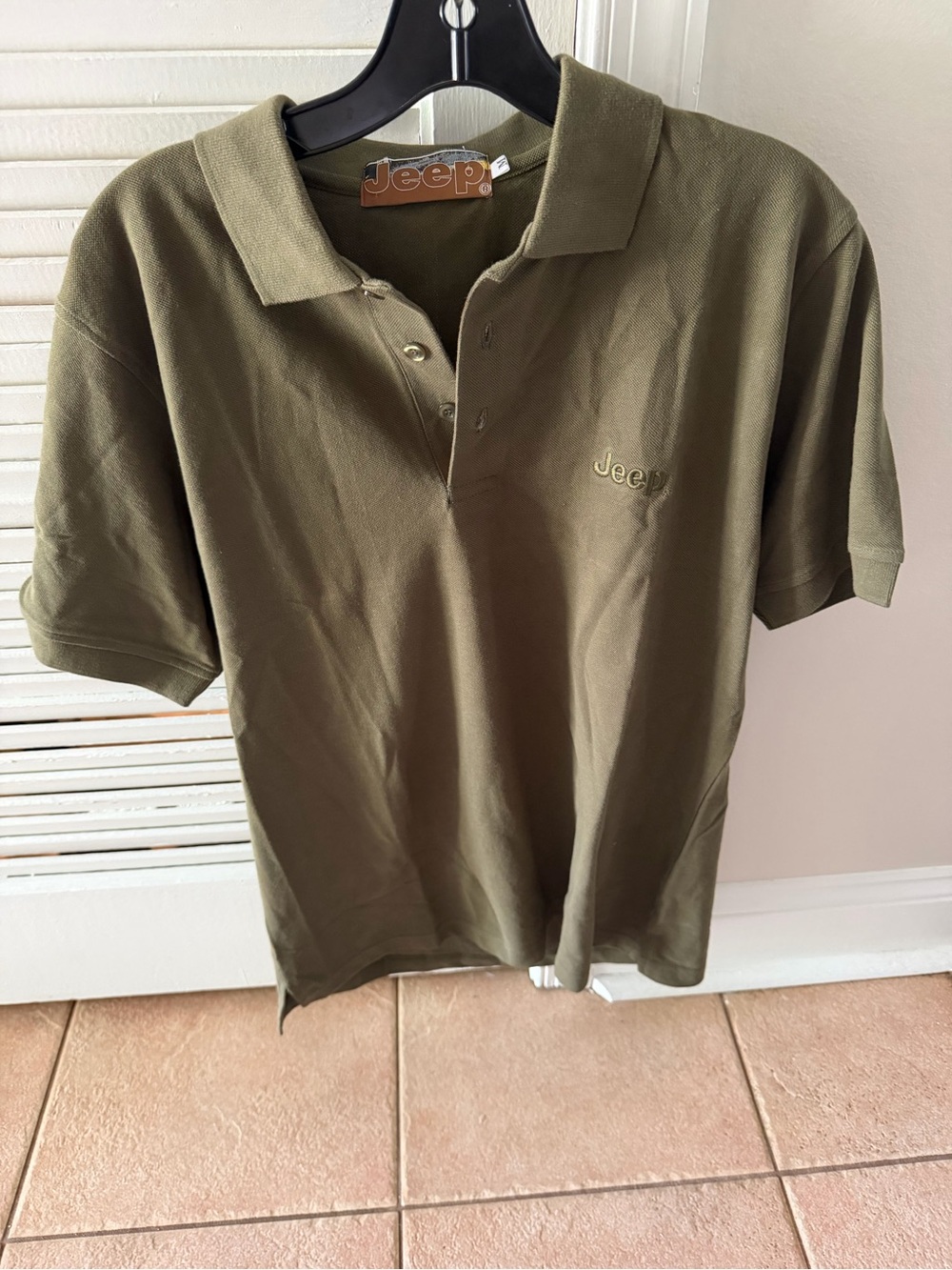 Jeep Men's Olive Green Polo Shirt Medium